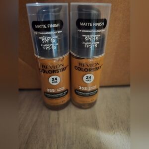 NWT TWO Revlon ColorStay Makeup for Combination/Oily Skin, 355 Almond with SPF15